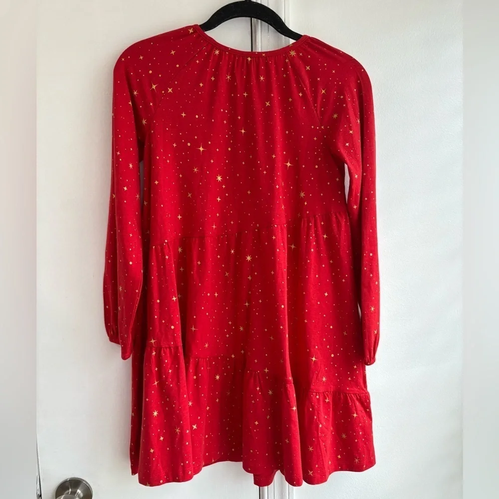 Hanna Andersson Red Star long sleeve dress size 10
